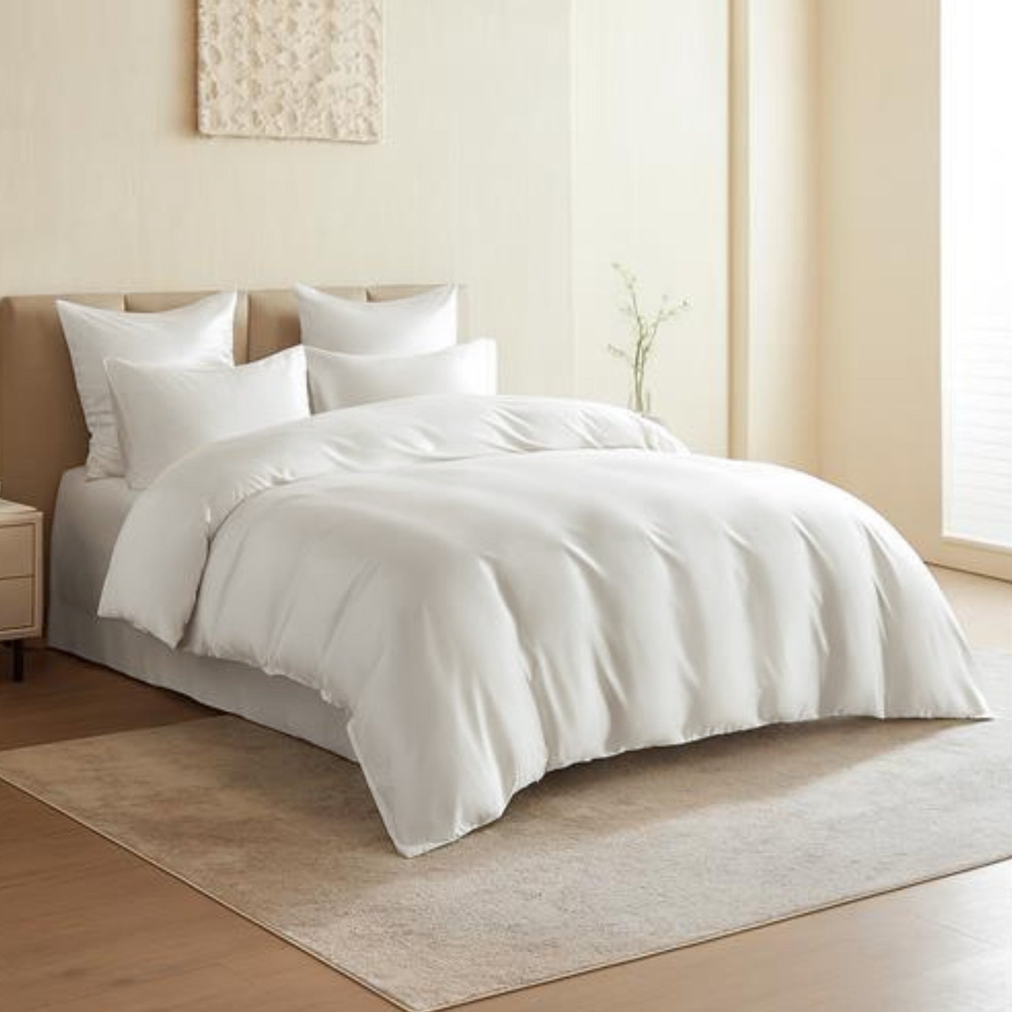 White Silk Bedding