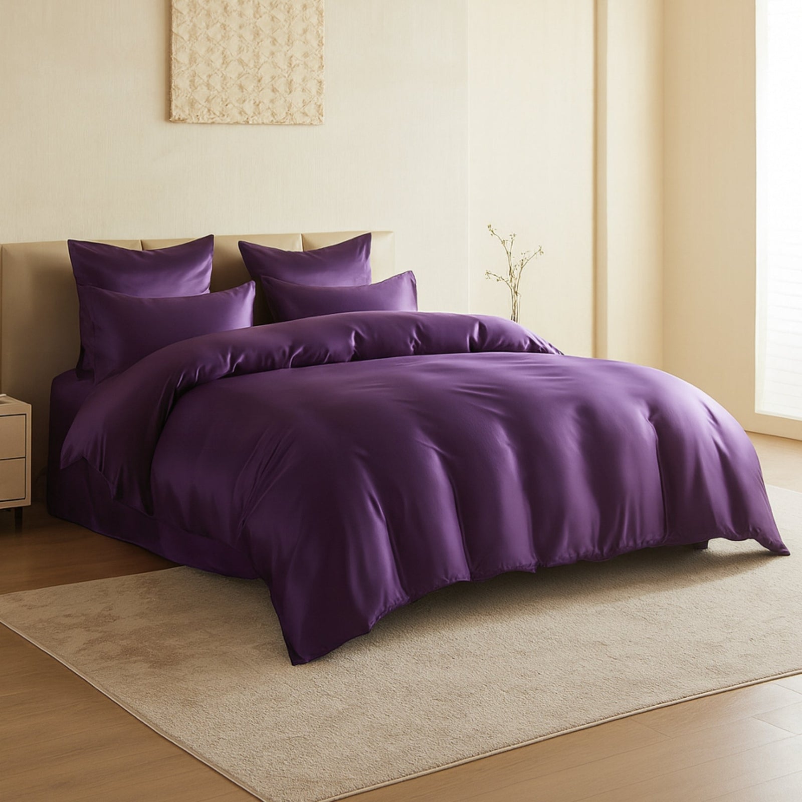 Plum Purple Silk Bedding