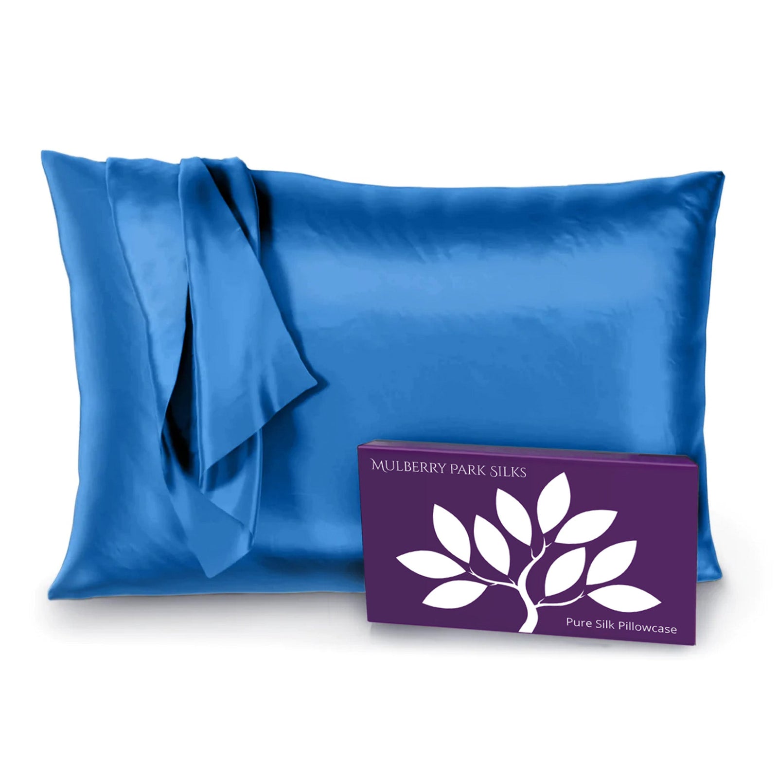 Sapphire 22 Momme 100% Silk Pillowcase by Mulberry Park Silks with luxurious, Smooth Feel