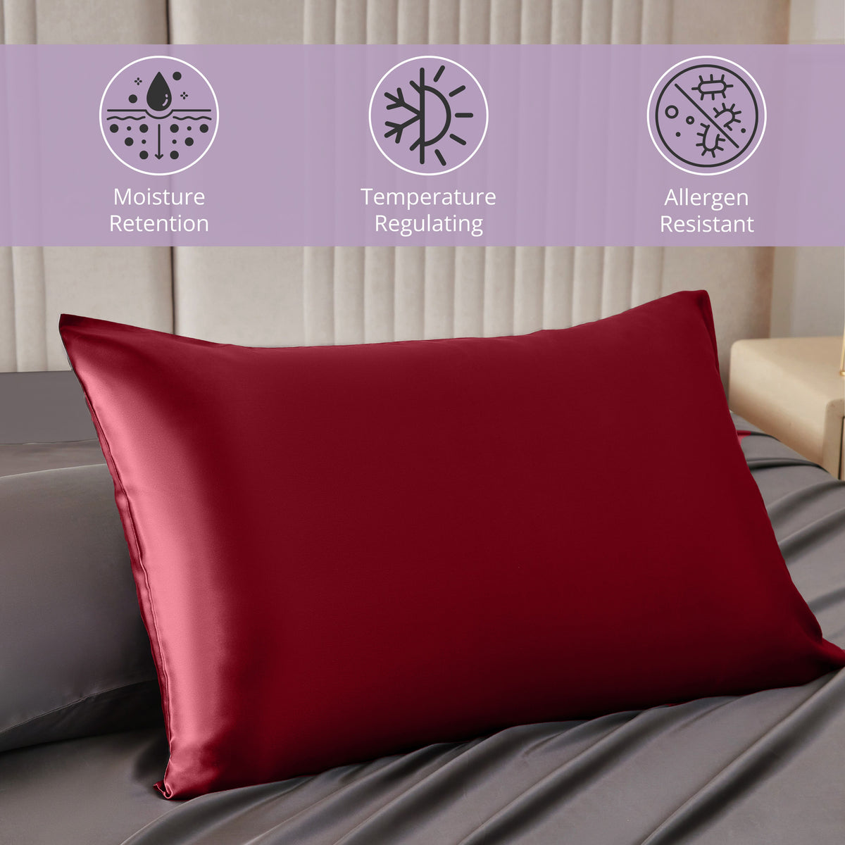 22 Momme Silk Pillowcase - Cabernet