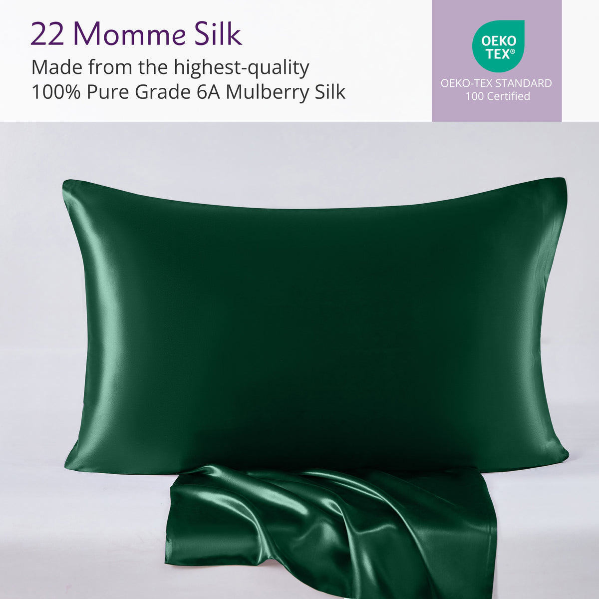 22 Momme Silk Pillowcase - Eden Green