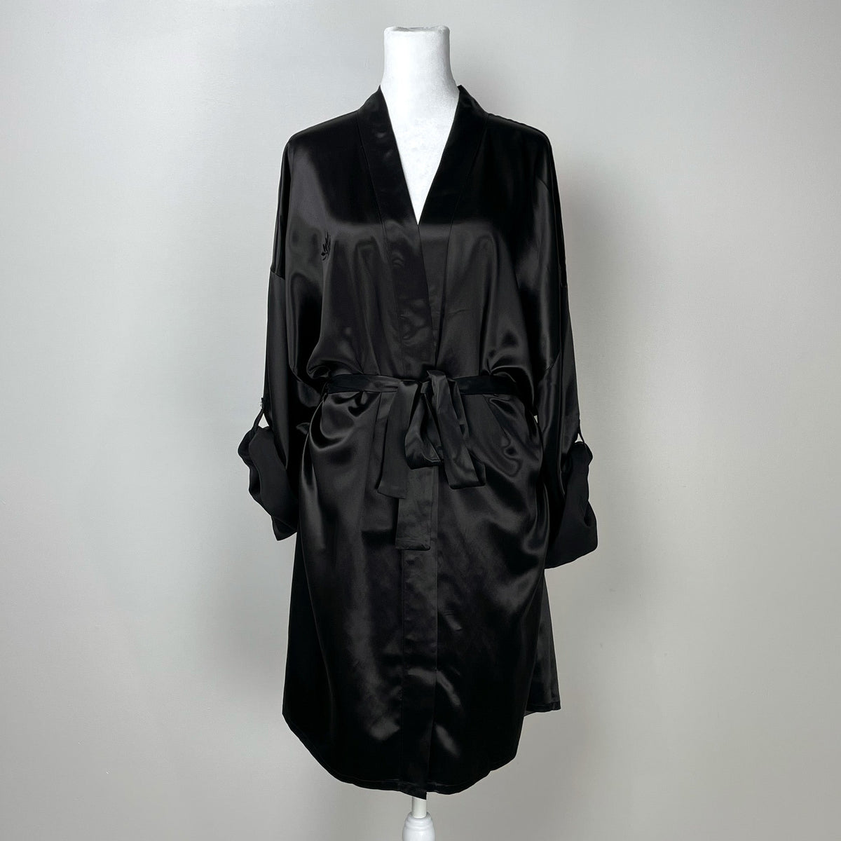 100% Pure Silk Robe - Black