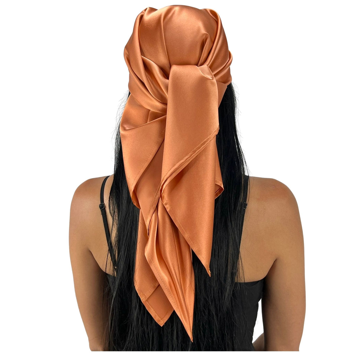 Silk Square Head Scarf - Copper