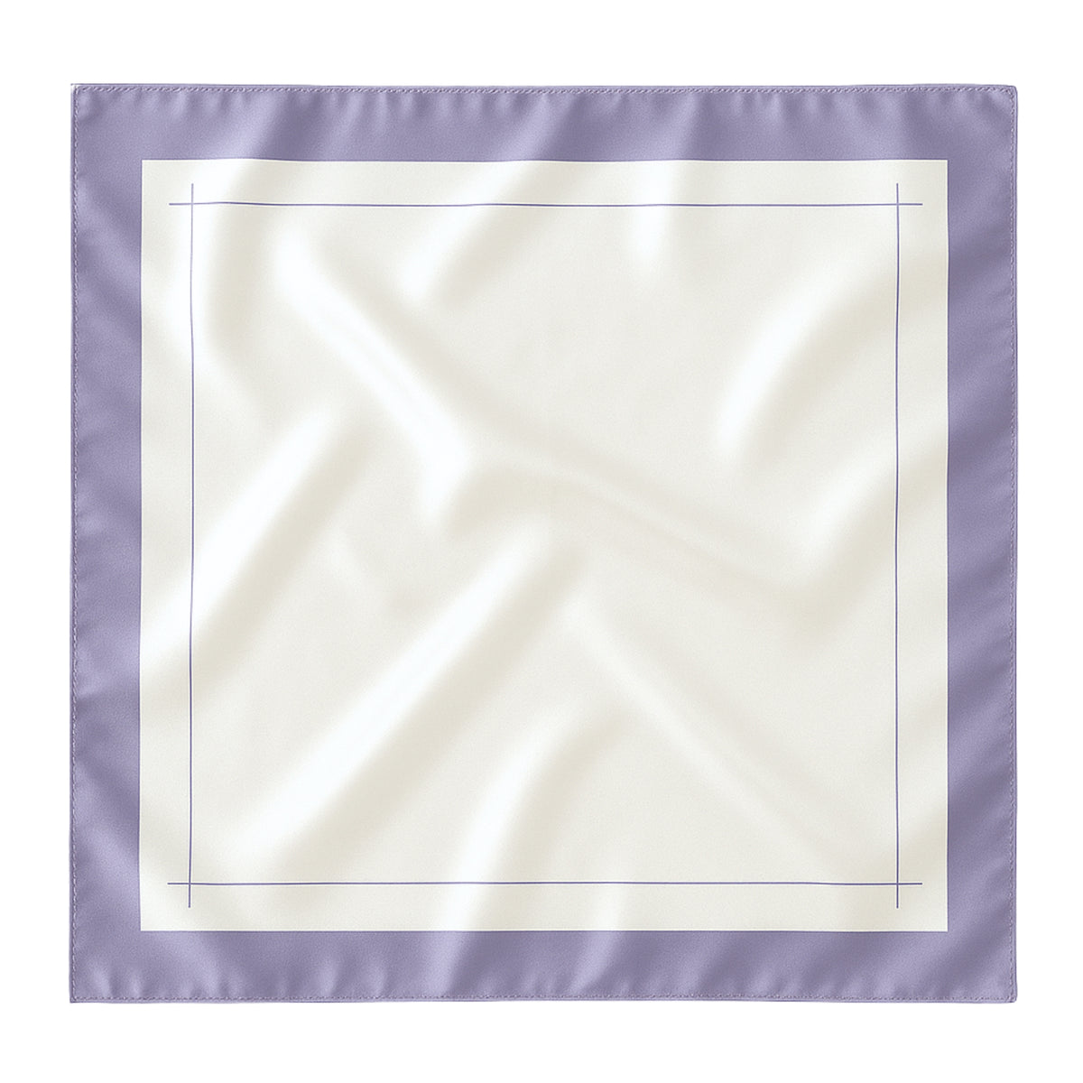 Silk Square Head Scarf - Lilac/Ivory