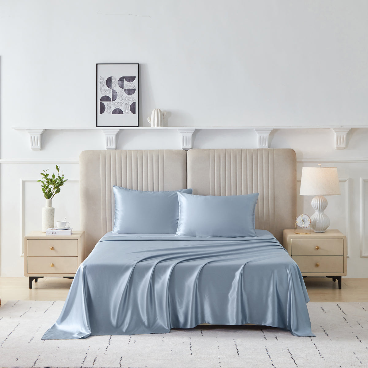 22 Momme Silk Sheet Set - Steel Blue