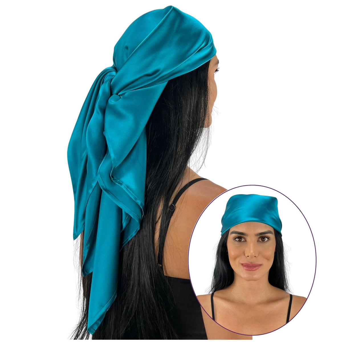 Silk Square Head Scarf - Marina