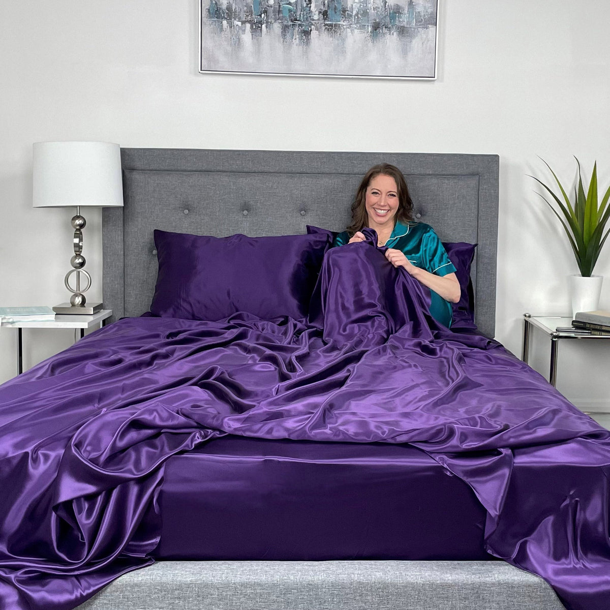 22 Momme Silk Flat Sheet - Plum