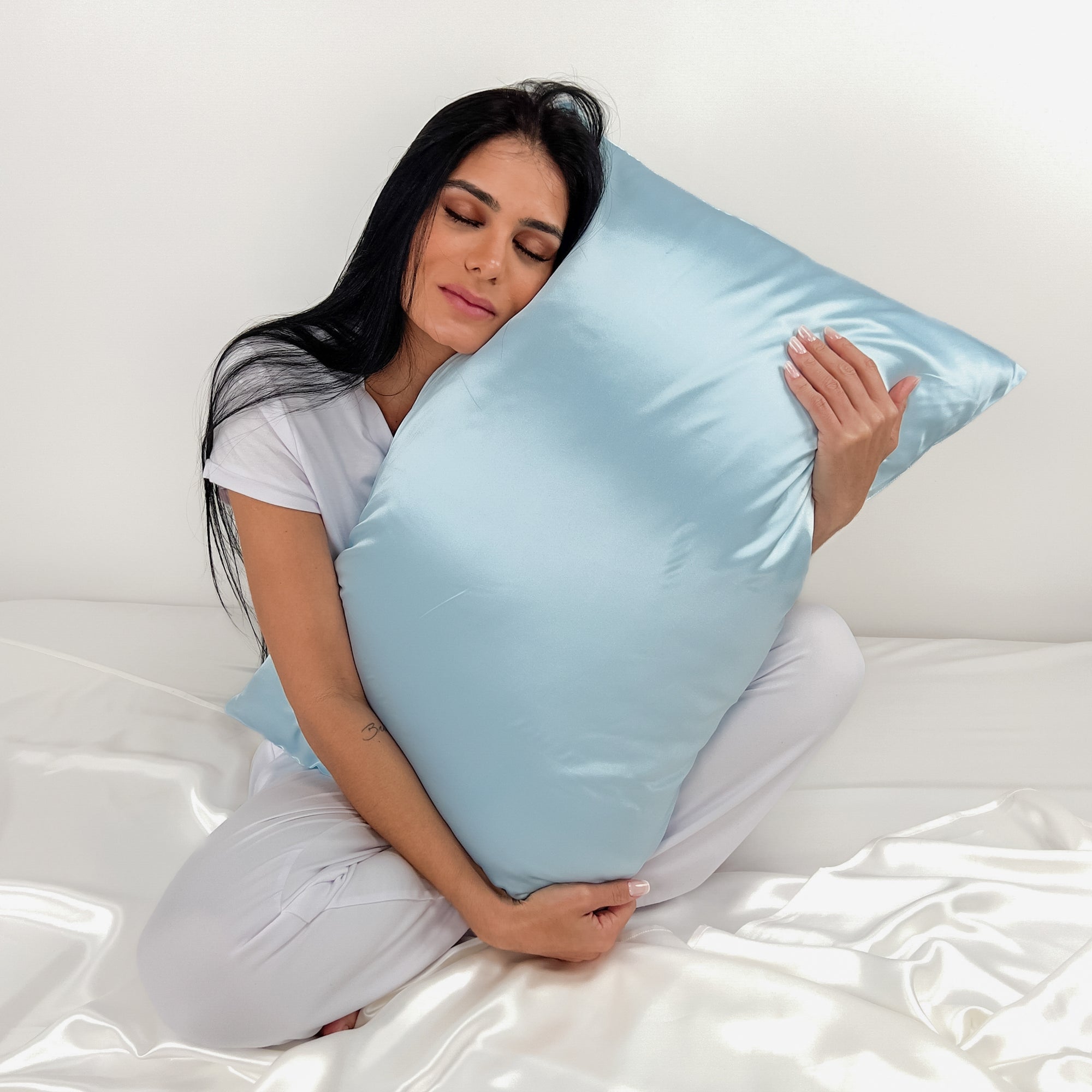 100% Pure Blue Mulberry Silk Pillowcase, Ultra-Soft & Luxurious for Hair & Skin