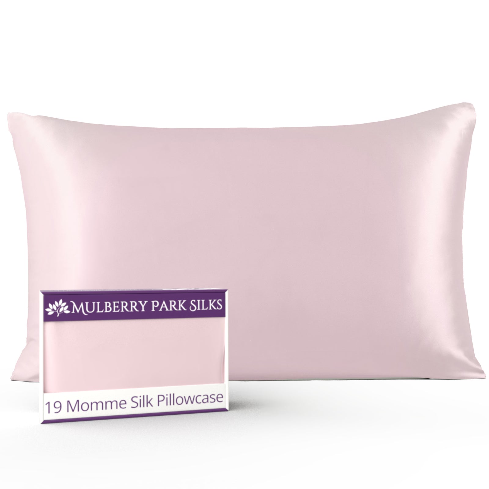 Pink 19 Momme 100% Silk Pillowcase by Mulberry Park Silks with luxurious, smooth feel