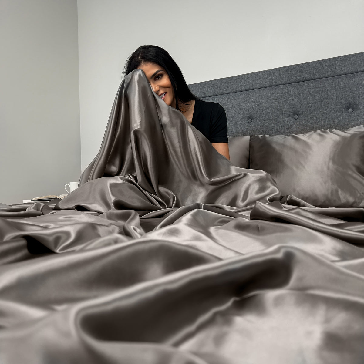 22 Momme Silk Flat Sheet - Gunmetal