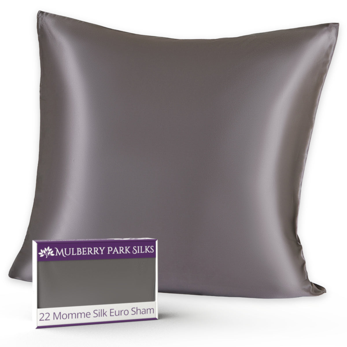 22 Momme Silk Euro Sham - Gunmetal