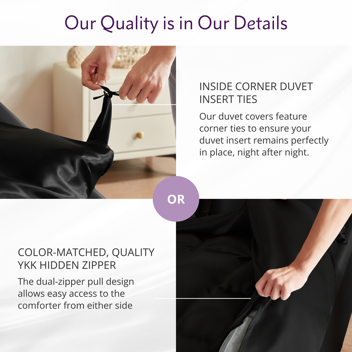 22 Momme Silk Duvet Cover - Black