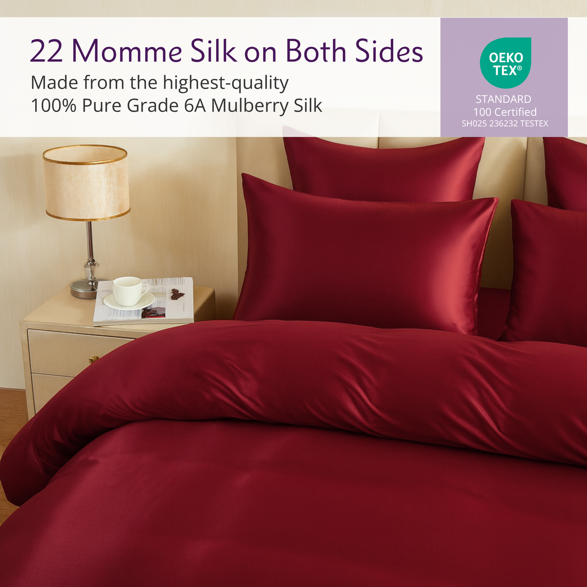 22 Momme Silk Duvet Cover - Cabernet