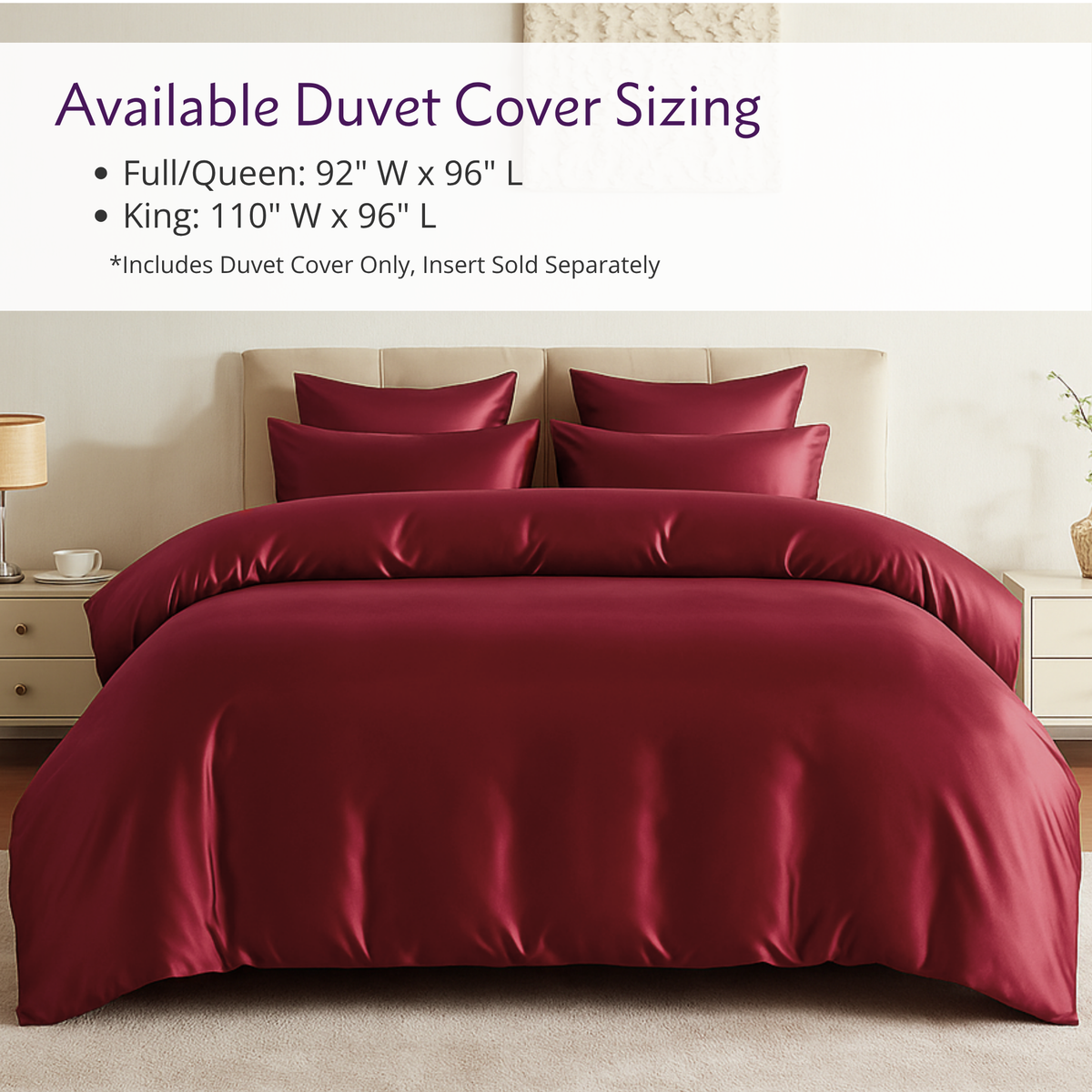 22 Momme Silk Duvet Cover - Cabernet
