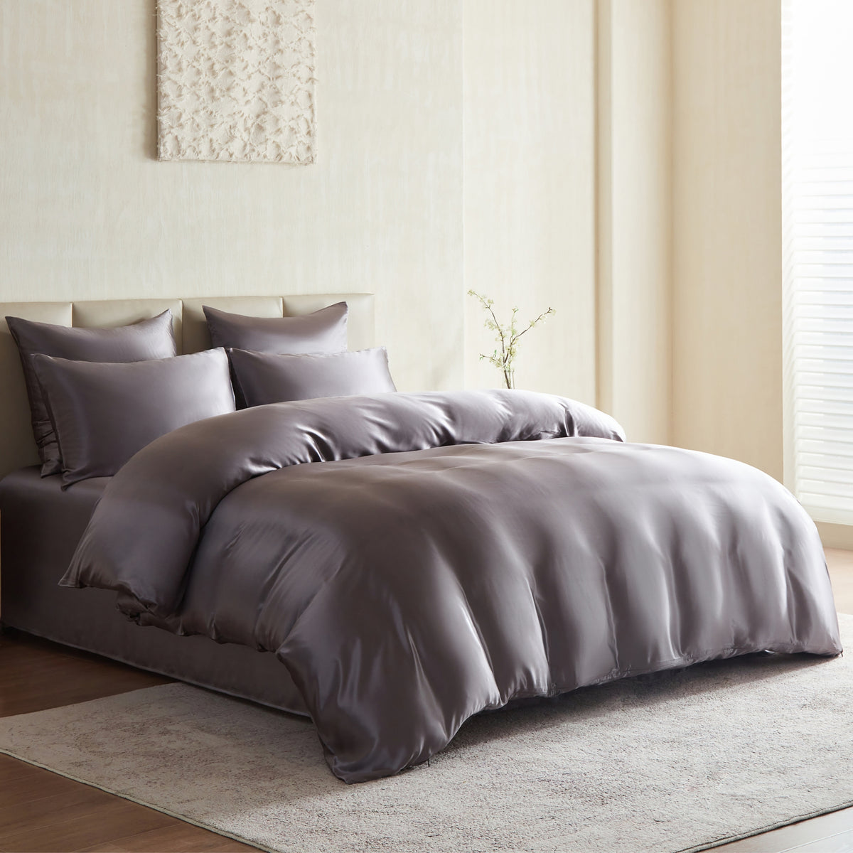 22 Momme Silk Duvet Cover - Gunmetal