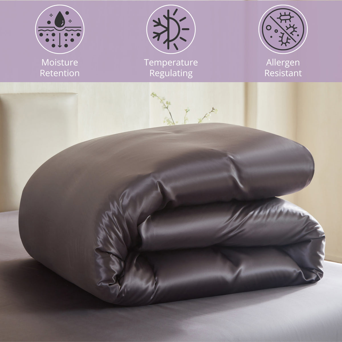 22 Momme Silk Duvet Cover - Gunmetal
