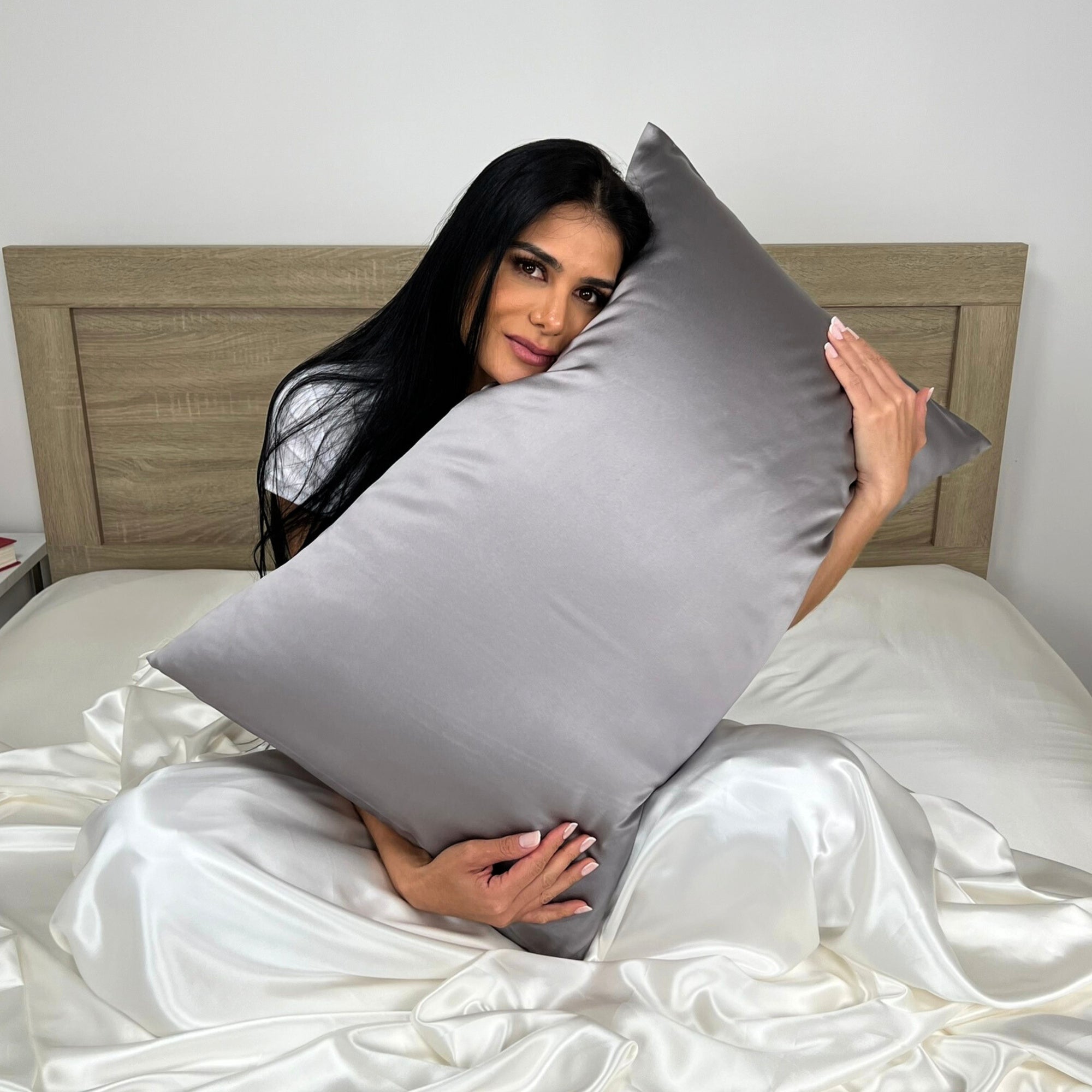 Gunmetal 30 Momme 100% Silk Pillowcase by Mulberry Park Silks with luxurious, Smooth Feel