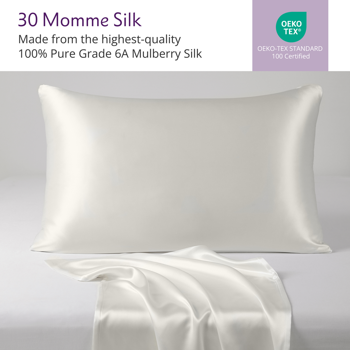 30 Momme Silk Pillowcase - Ivory