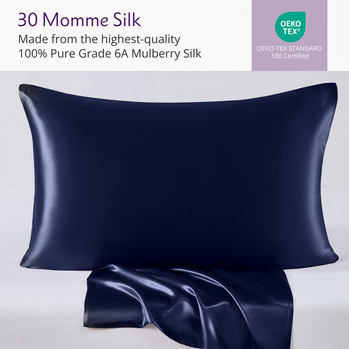 30 Momme Silk Pillowcase - Navy