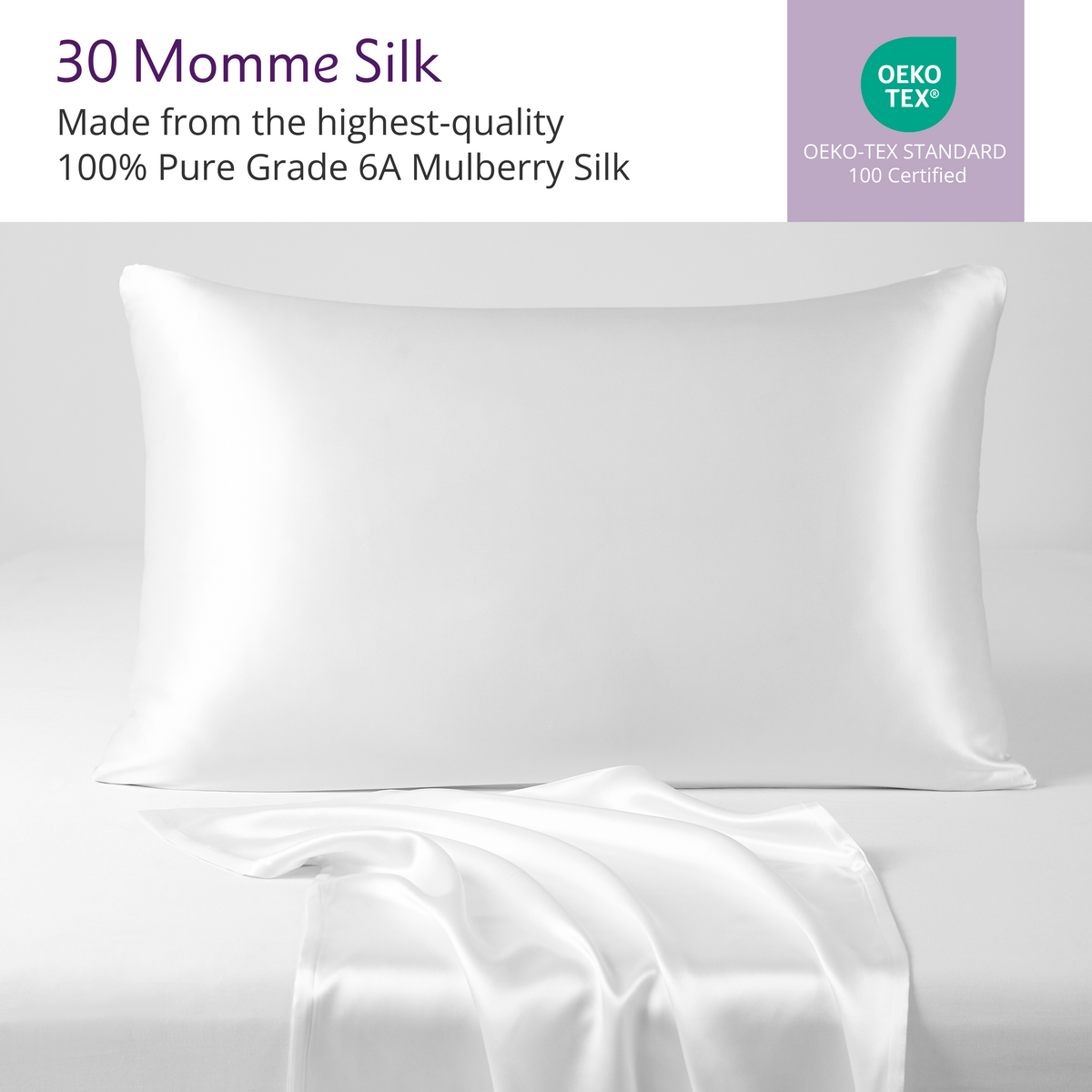 30 Momme Silk Pillowcase - White