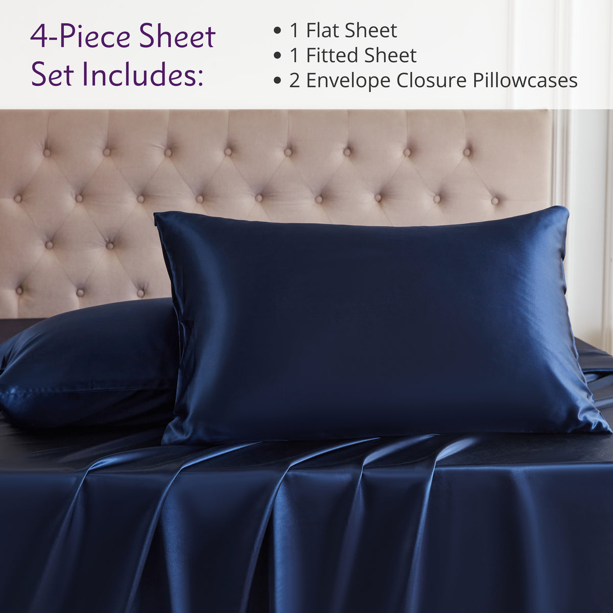 30 Momme Silk Sheet Set - Navy