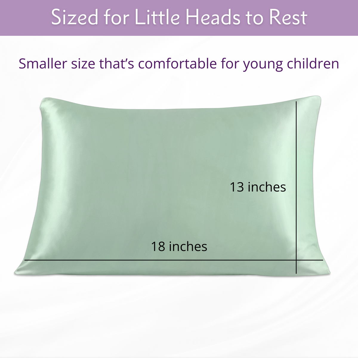 OUTLET Pure Silk Toddler Pillowcase - Goodnight Green (Discontinued Style)
