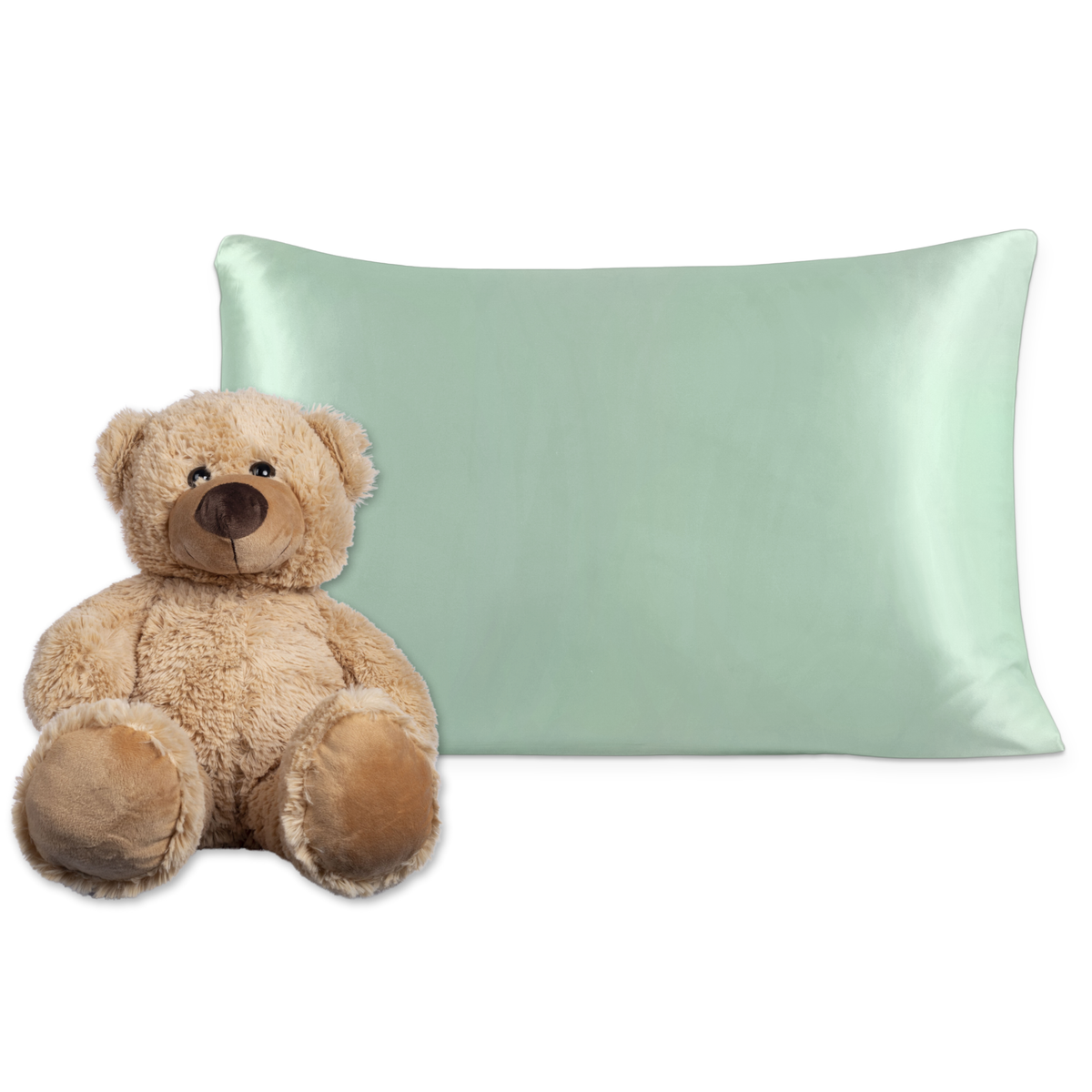 OUTLET Pure Silk Toddler Pillowcase - Goodnight Green (Discontinued Style)