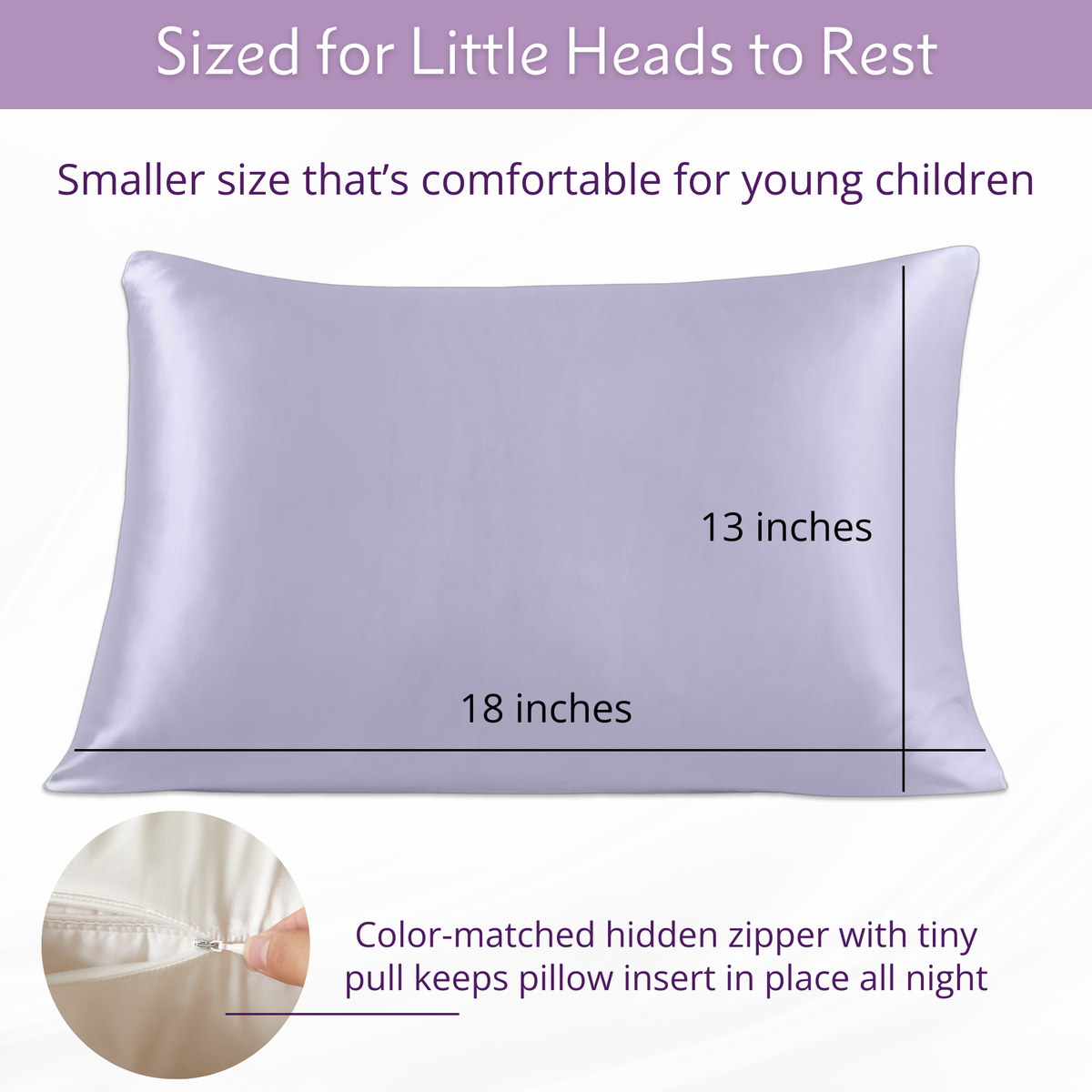 Pure Silk Toddler Pillowcase - Peaceful Purple