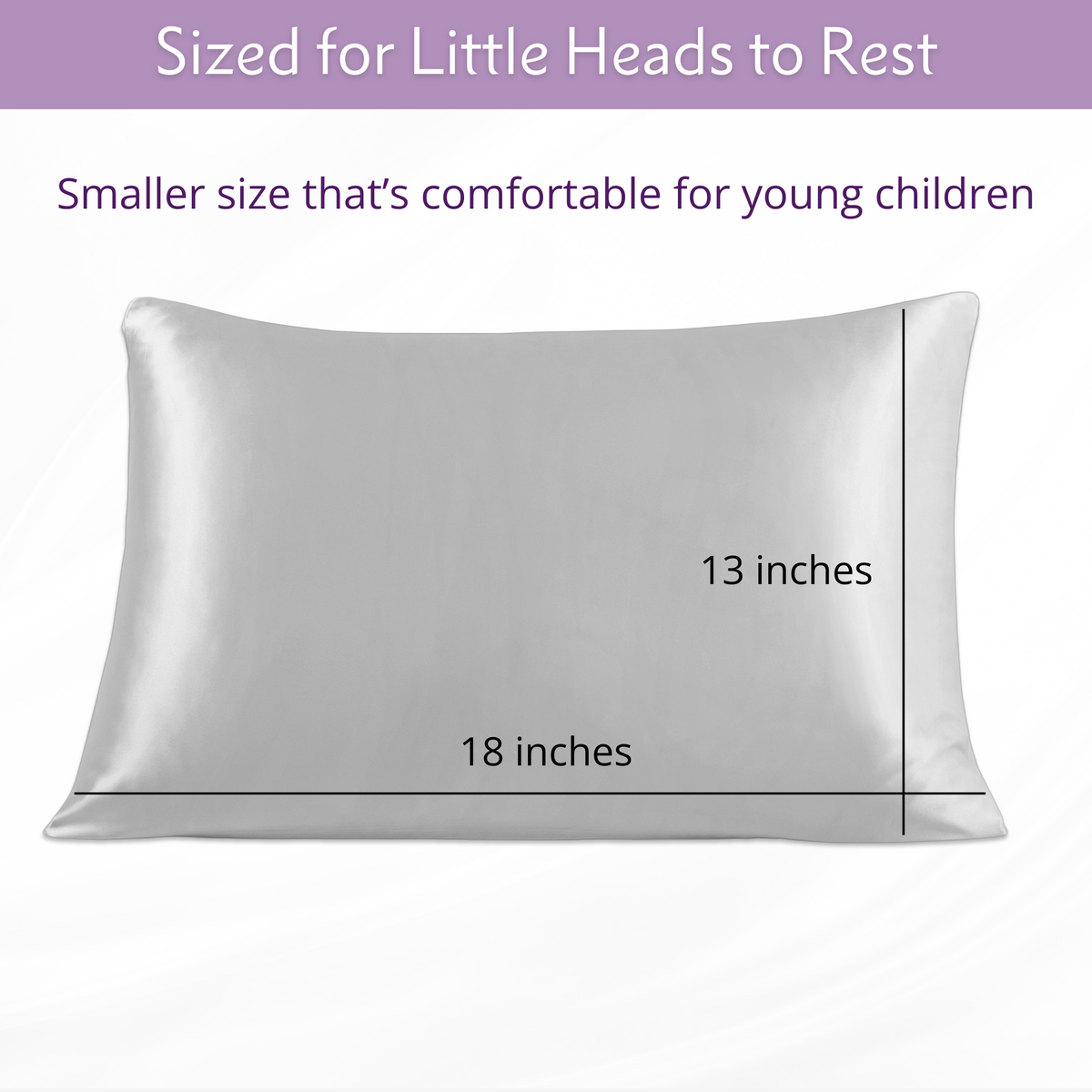 Pure Silk Toddler Pillowcase - Sleepy Silver