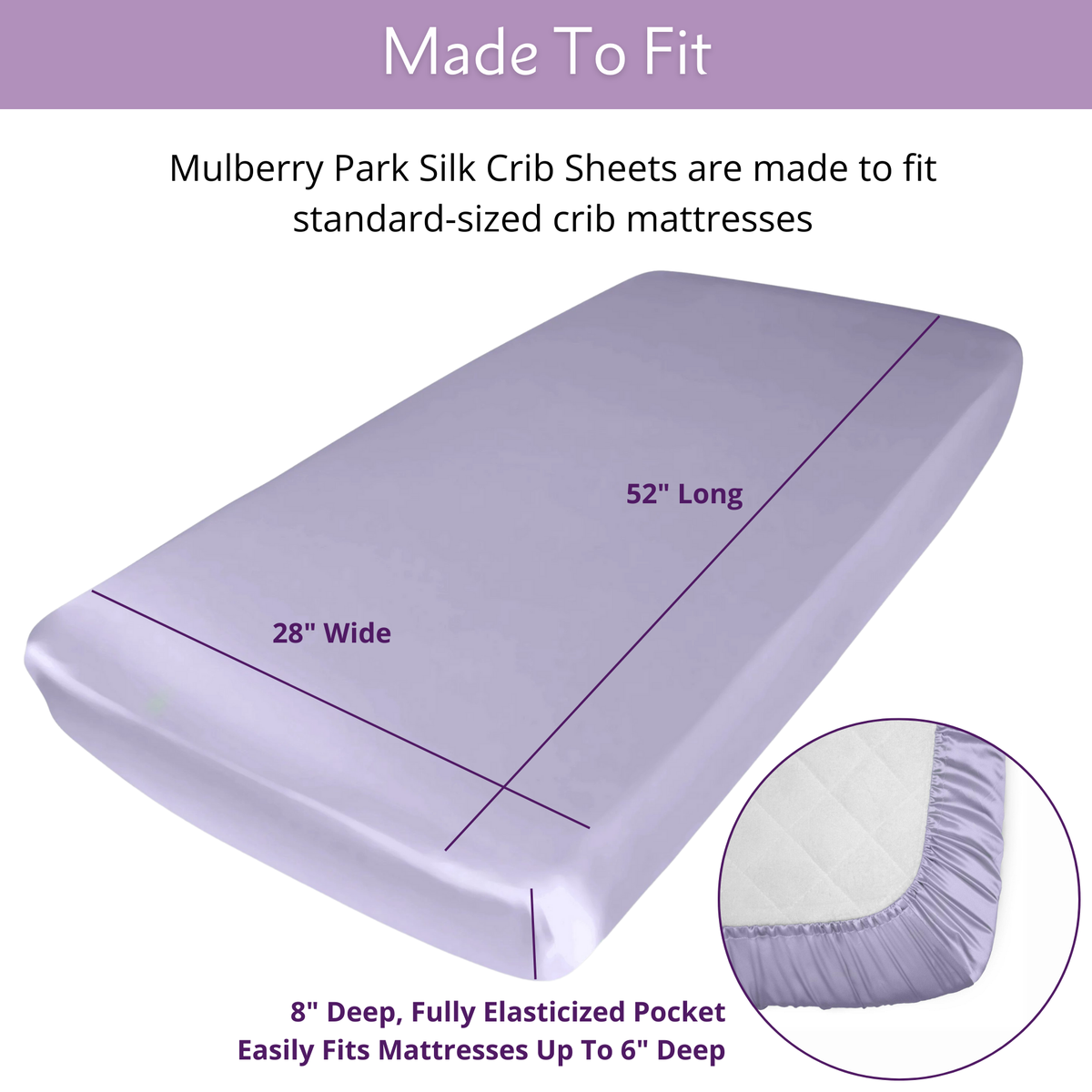 Silk Crib Fitted Sheet - Peaceful Purple