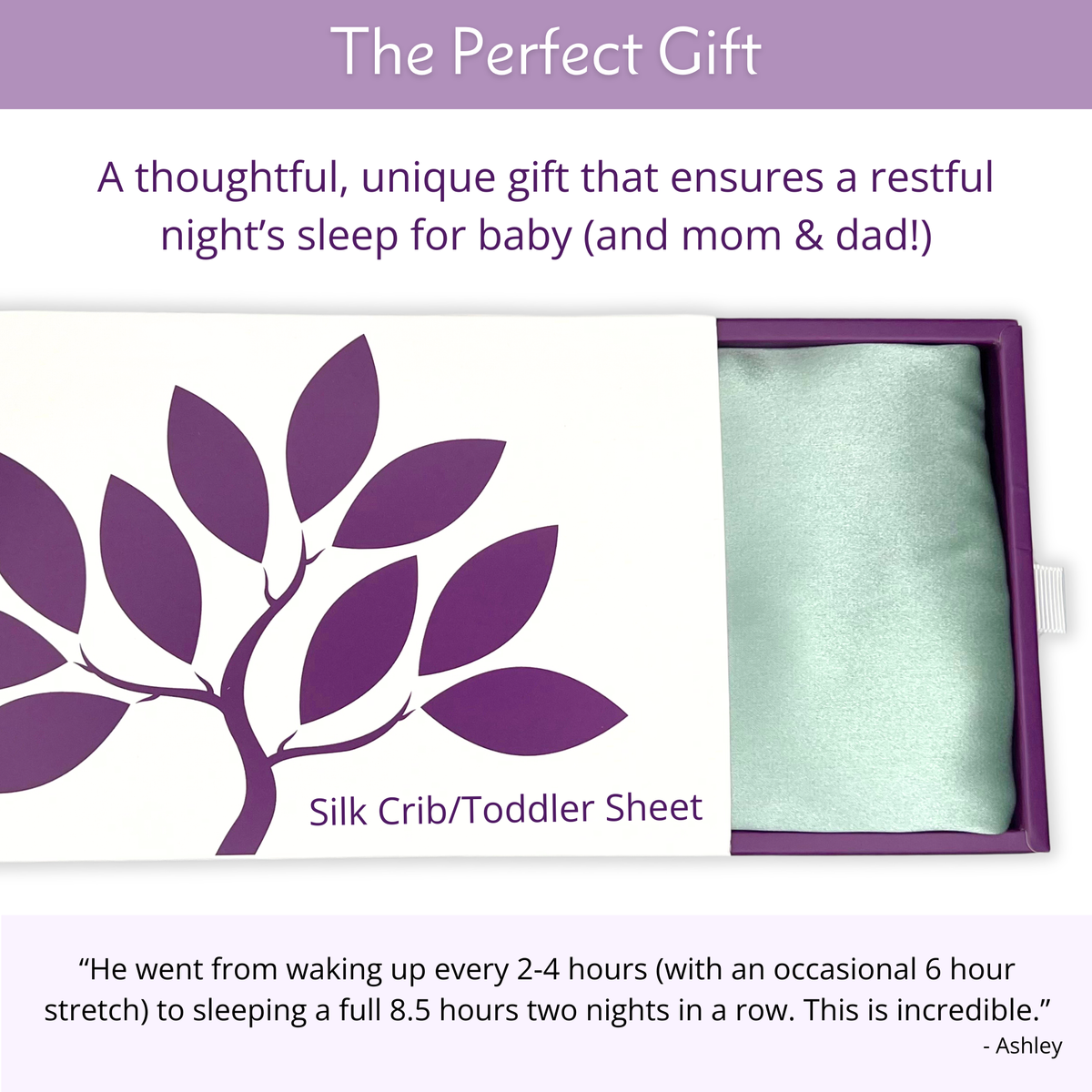 Silk Crib Fitted Sheet - Sleepy Silver