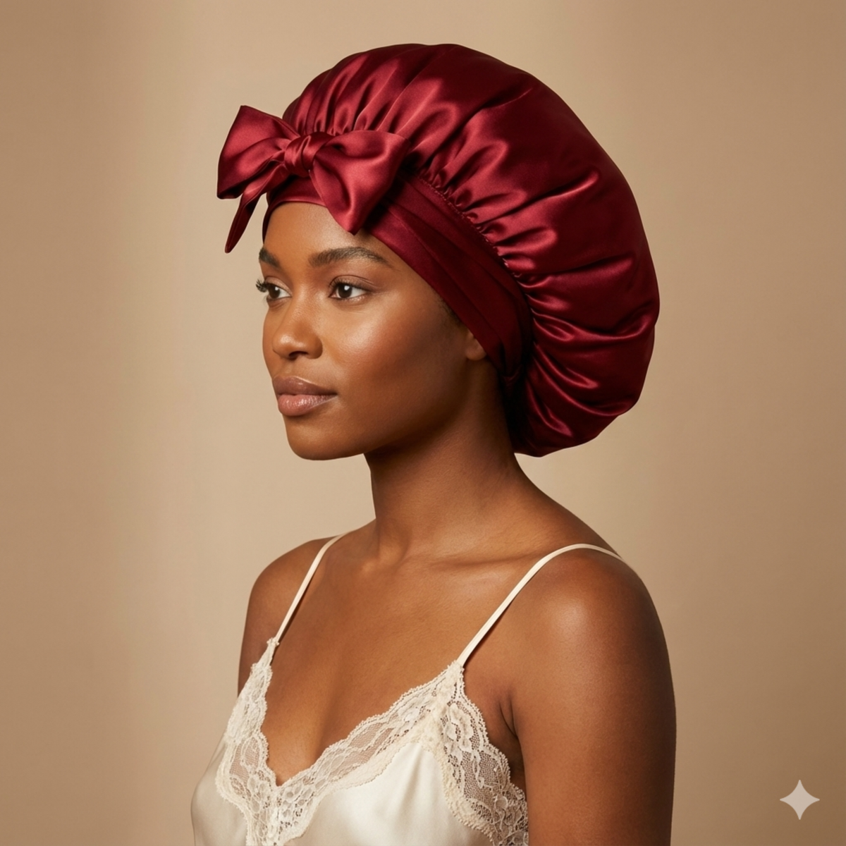 Silk Short Reversible Bonnet - Cabernet