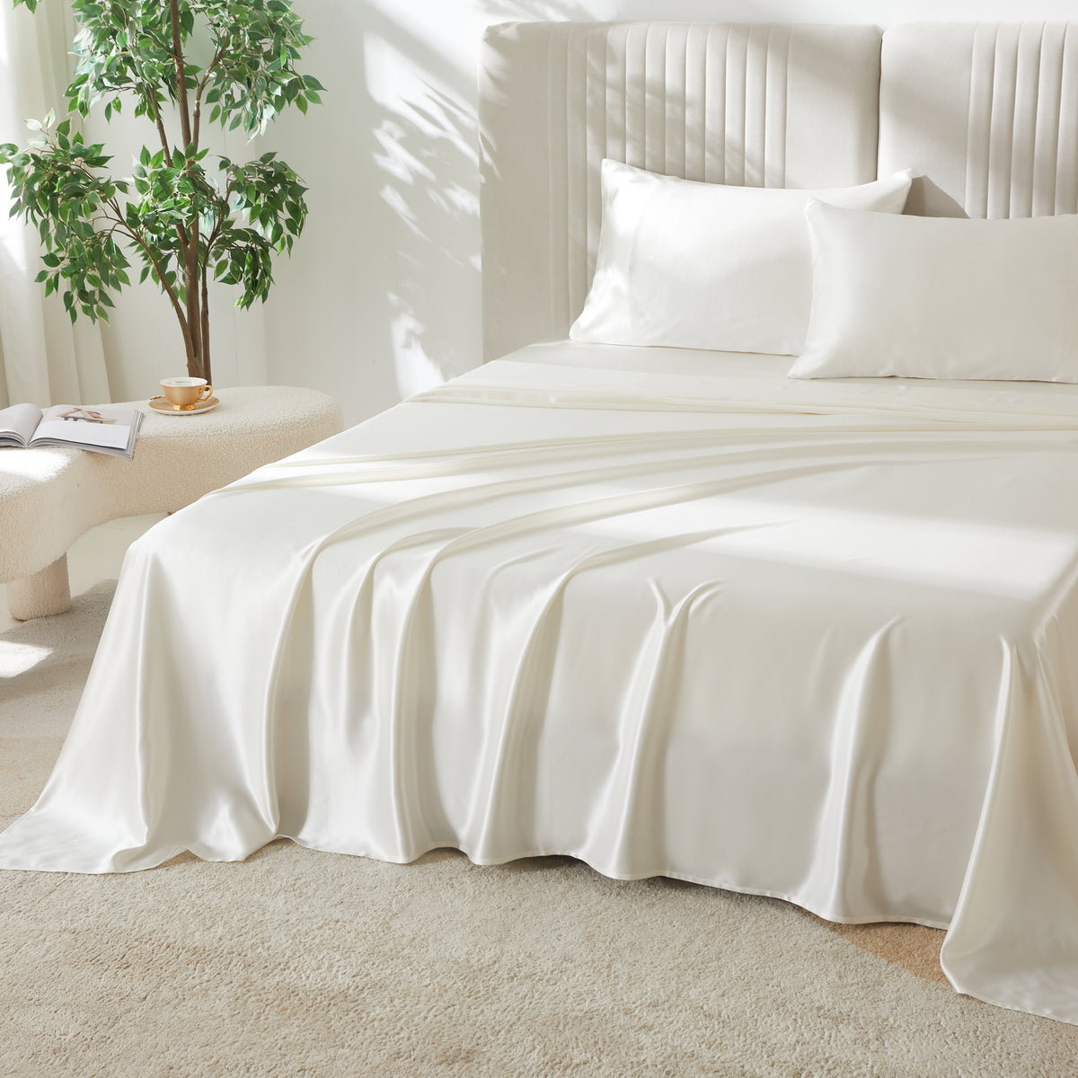 22 Momme Silk Flat Sheet - Ivory