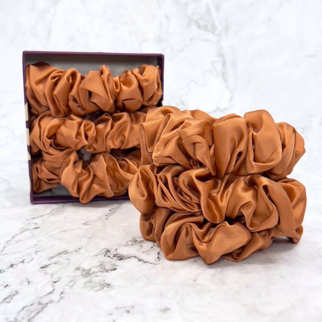 Silk Scrunchies - Copper