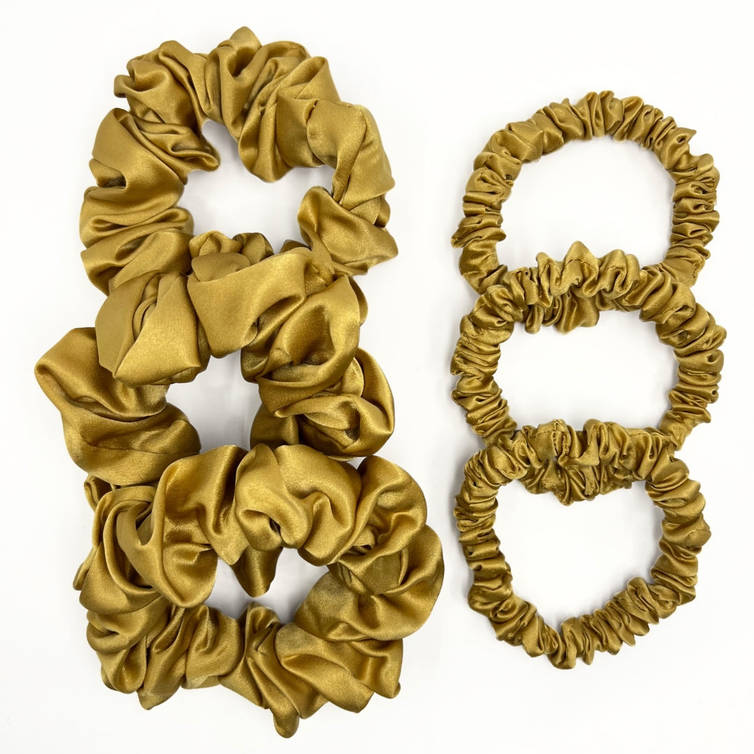 Silk Scrunchies - Gold