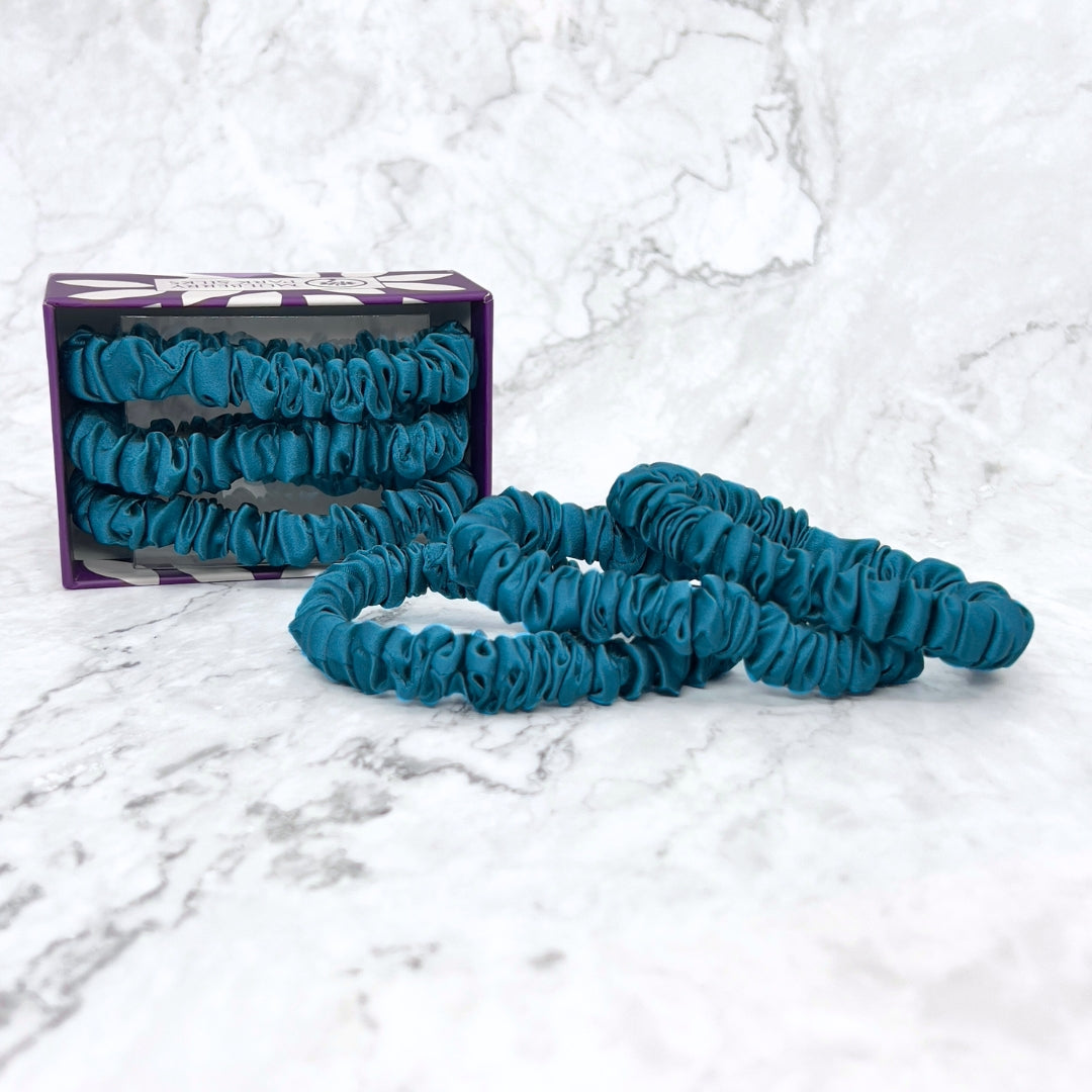 Silk Scrunchies - Marina Blue