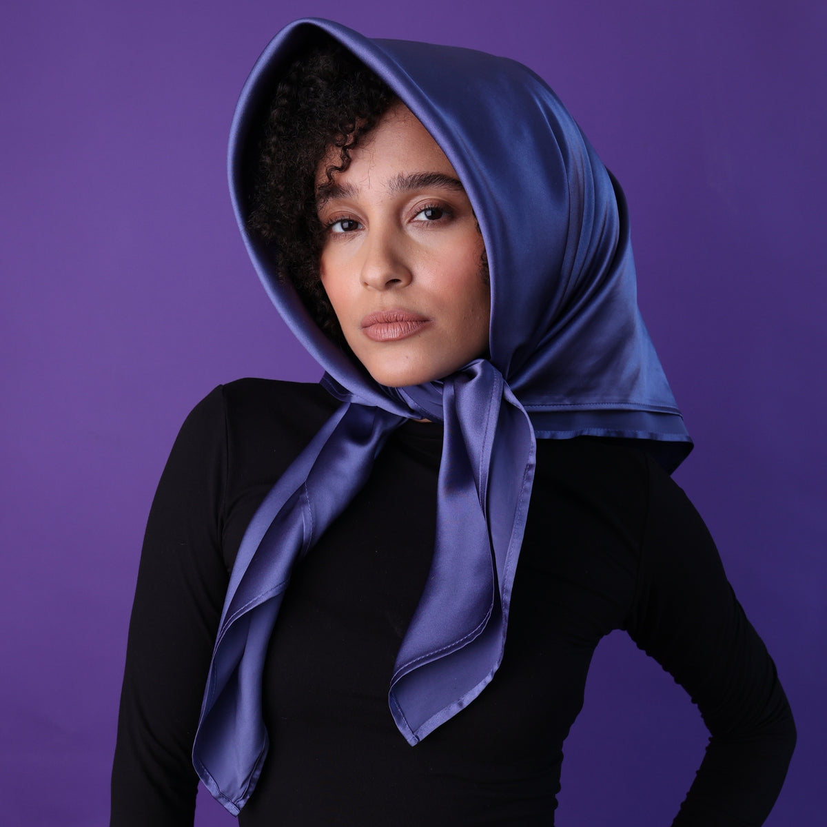 Silk Square Head Scarf - Dusk