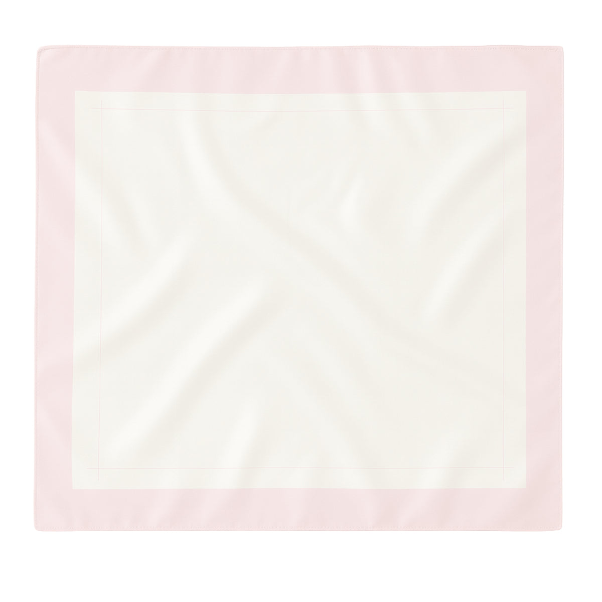 Silk Square Head Scarf - Pink/Ivory