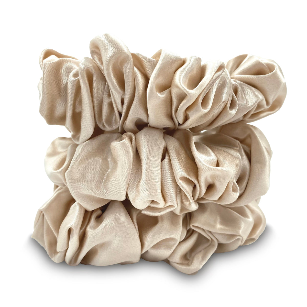 Mulberry Park Silks Silk Scrunchies - Desert Sand - Pure Mulberry Silk Large Stack