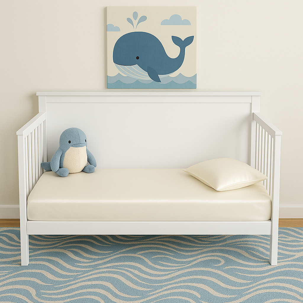 Silk Crib Fitted Sheet - Natural White