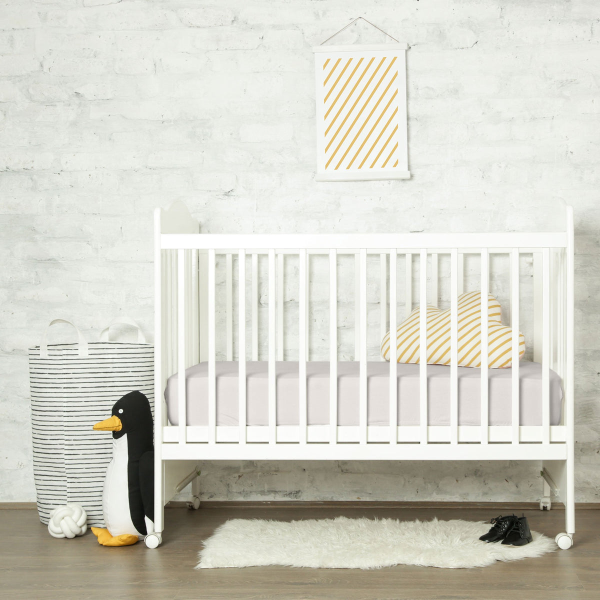  Mulberry Park Silks Silk Crib &amp; Toddler Fitted Sheet Mattress Ivory in Crib 