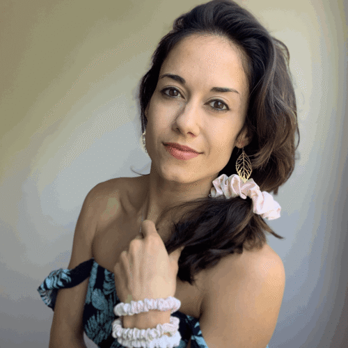 Mulberry Park Silks Doorbuster: Small Scrunchie Set - Ivory, Pink, Sand Skinny Stack